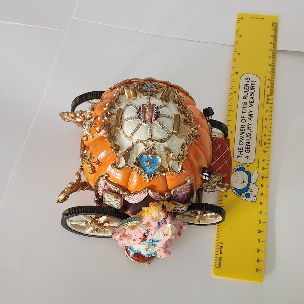 Fitz & Floyd Cinderella Musical Carriage Figurine Pumpkin Coach Swan Lake w/ Box - Picture 5 of 14